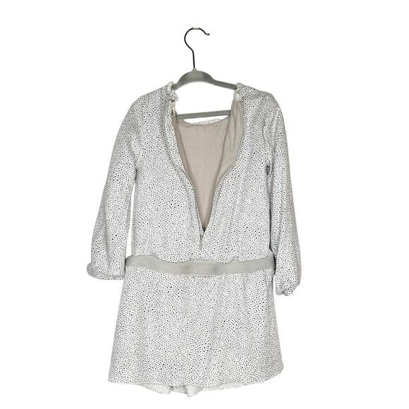 Chloe Girl's Drop Waist Long Sleeve Bow Dress Gray White Size 6 - Picture 3 of 5